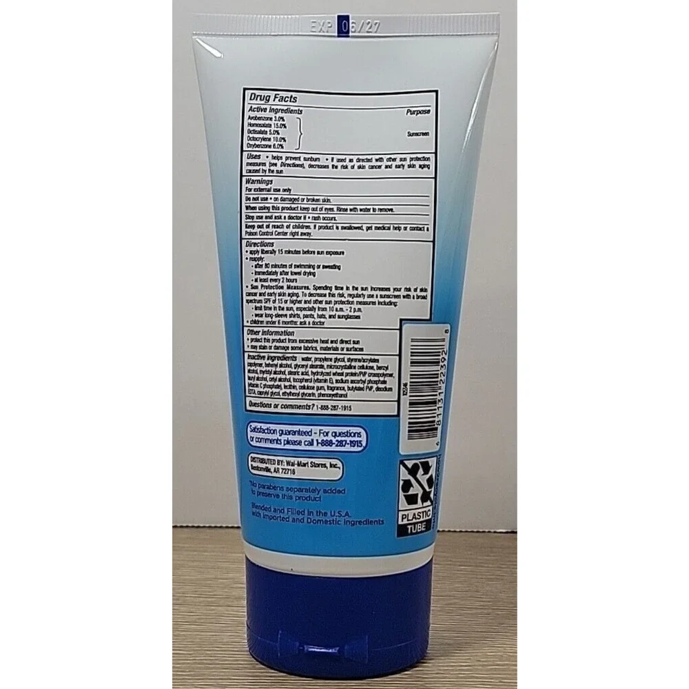 Equate‎ Sport Sunscreen Broad Spectrum SPF 100 Water Resistant 6 Oz. Ext 06/27